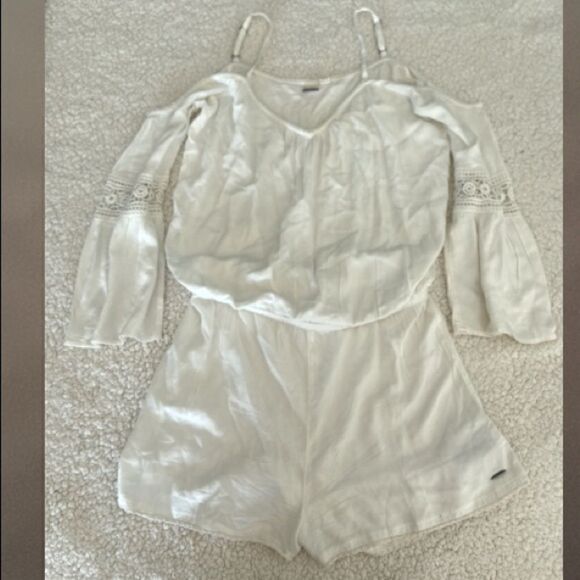 ROXY WOMENS BOHO WHITE ROMPER size M - Picture 2 of 6